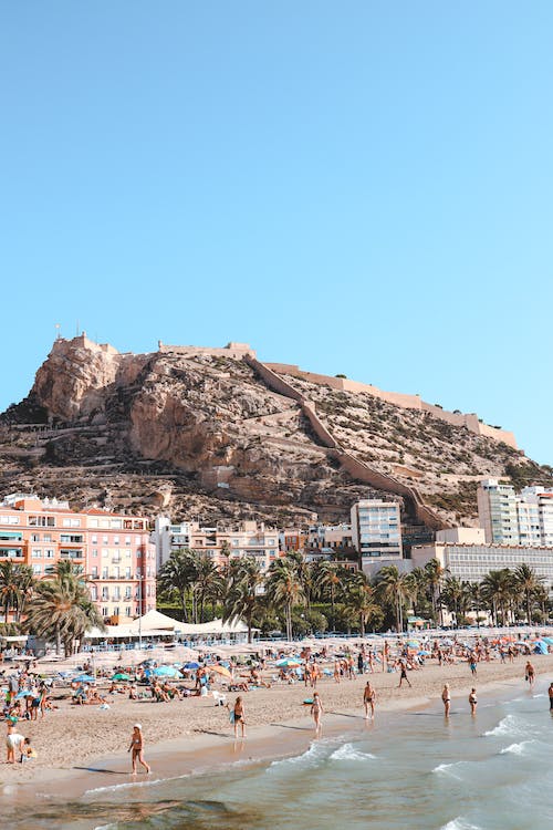 Photo of the Crowd on the Beach in Alicante, Spain